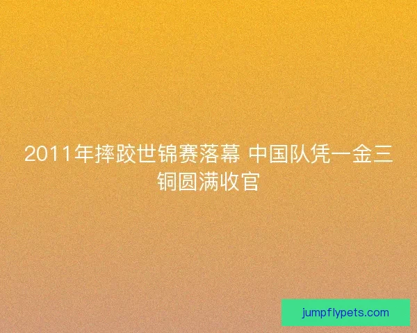 2011年摔跤世锦赛落幕 中国队凭一金三铜圆满收官