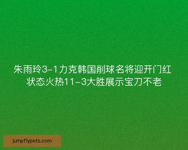 朱雨玲3-1力克韩国削球名将迎开门红 状态火热11-3大胜展示宝刀不老