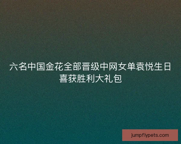 六名中国金花全部晋级中网女单袁悦生日喜获胜利大礼包 六名中国金花全部晋级中网女单袁悦生日喜获胜利大礼包